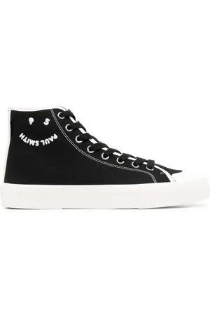 Paul Smith Homme, Chaussures, Noir, Taille: 43 EU Baskets Montantes en Toile Noire avec Logo