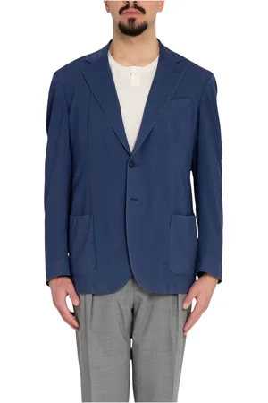 Biagio Santaniello Homme, Vestes, Bleu, Taille: L Blazer en laine lavée légère