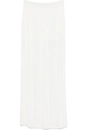 CHARO RUIZ IBIZA Femme, Jupes, Blanc, Taille: 40 FR Jupe Blanche en Dentelle
