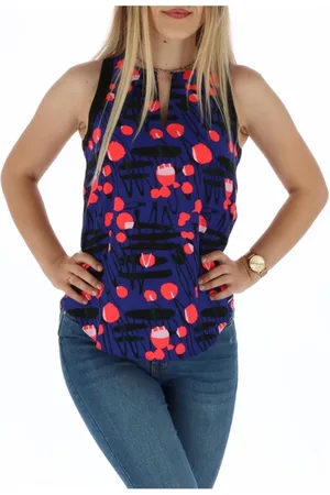 Armani Exchange Femme, Tops, Multicolore, Taille: 36 FR Élégant Chemisier Sans Manches Abstrait