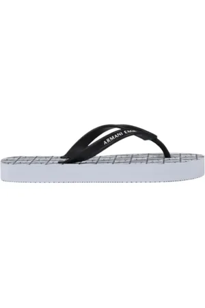 Armani Exchange Femme, Chaussures, Blanc, Taille: 40 EU Tongs Blanches avec Semelle en Caoutchouc