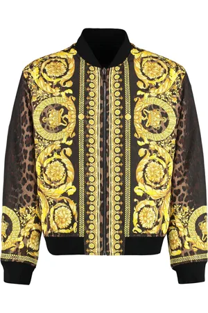 VERSACE Homme, Vestes, Multicolore, Taille: L Bomber réversible avec bordures côtelées