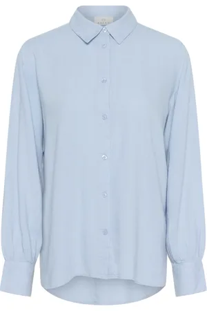 Kaffe Femme, Blouses et Chemises, Bleu, Taille: 48 FR Chemisier Blouse Chambray Doux