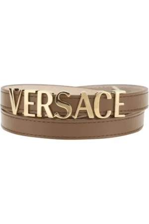 VERSACE Femme, Accessoires, Brun, Taille: 85 CM Ceinture en Cuir avec Boucle Logo
