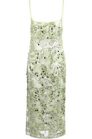 Baum und Pferdgarten Femme, Robes, Vert, Taille: 40 FR Robe Avani Transparente avec Fente Avant