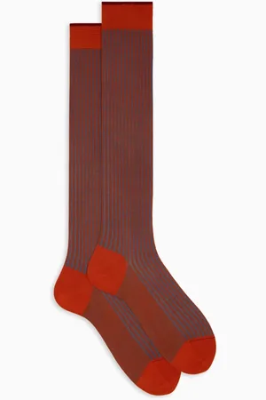 Gallo Homme, Sous-vêtements, Multicolore, Taille: S Chaussettes longues en coton orange pour hommes