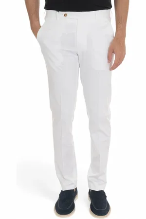 Berwich Homme, Pantalons, Blanc, Taille: S Pantalon Slim Fit pour Homme