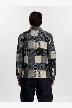 Anerkjendt Homme, Vestes, Multicolore, Taille: S Patchwork Overshirt Cloud Blue Élégant Unique