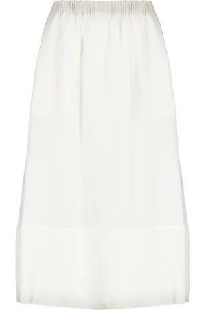 Fabiana Filippi Femme, Jupes, Blanc, Taille: 36 FR Jupe en Lin Blanc avec Taille Élastique