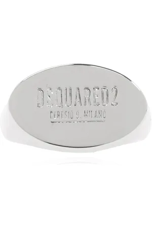 Dsquared2 Homme, Accessoires, Gris, Taille: M Bague Ceresio 9 Logo Palladium Métal
