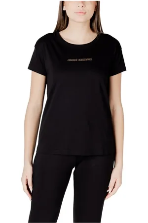 Armani Exchange Femme, Tops, Noir, Taille: 42 FR Elegant Crew Neck T-Shirt