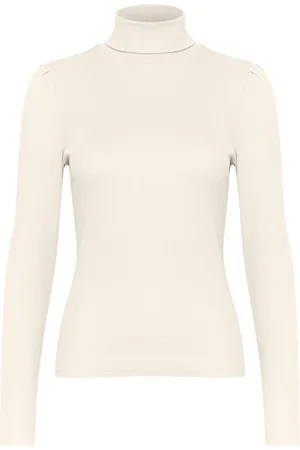 Gestuz Femme, Pulls, , Taille: 44 FR Rollneck Puff Top & T-Shirt Egret