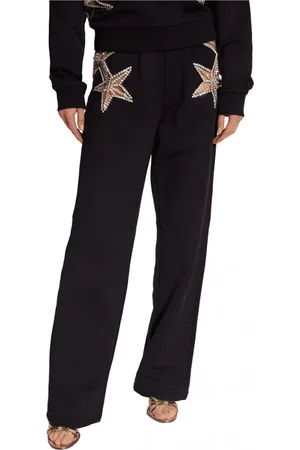 Dsquared2 Femme, Pantalons, Noir, Taille: 36 FR Pantalon en tricot avec applications d
