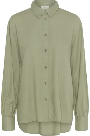 Kaffe Femme, Blouses et Chemises, Vert, Taille: 48 FR Chemisier Vert Style Kamilia