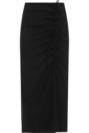 Ganni Femme, Jupes, Noir, Taille: 38 FR Jupe Midi Noire avec Tonal