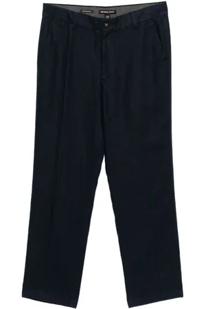 Michael Kors Homme, Pantalons, Bleu, Taille: W40 Pantalon Bleu avec Fermeture Bouton Avant