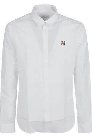 Maison Kitsuné Homme, Chemises, Blanc, Taille: L Chemise Blanche Élégante en Coton