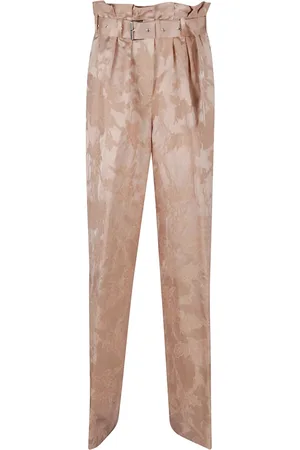 DRIES VAN NOTEN Femme, Pantalons, Rose, Taille: 38 FR Pantalon en Mélange de Lin Rose & Violet
