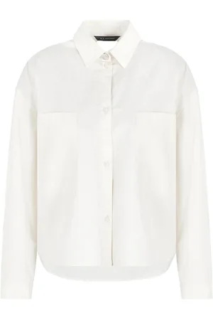 Armani Exchange Femme, Blouses et Chemises, Blanc, Taille: 40 FR Chemise élégante et polyvalente pour femmes