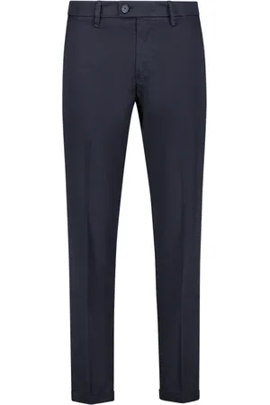 RE-HASH Homme, Pantalons, Bleu, Taille: W33 Chinos Homme avec Ourlet Relevé