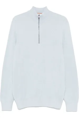 HUGO BOSS Homme, Pulls, Bleu, Taille: L Collection de Maille Élégante
