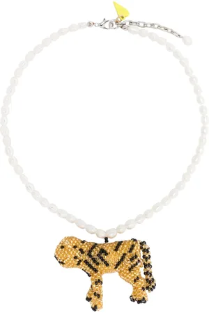FORTE FORTE Femme, Accessoires, Blanc, Taille: ONE Size Collier court avec élément animalier