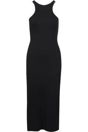 Courrèges Femme, Robes, Noir, Taille: 38 FR Robe sans manches en côtes avec fente