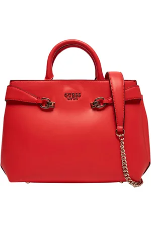 Guess Femme, Sacs, Rouge, Taille: ONE Size Sac à main rouge avec détail logo métallique