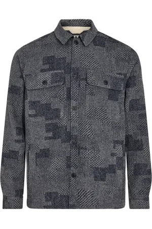 Anerkjendt Homme, Chemises, Gris, Taille: S Patchwork Overshirt en Sky Captain