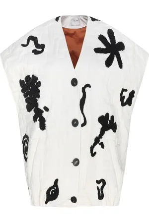 ALYSI Femme, Vestes, Blanc, Taille: 40 FR Doudoune sans manches Beurre Fantaisie