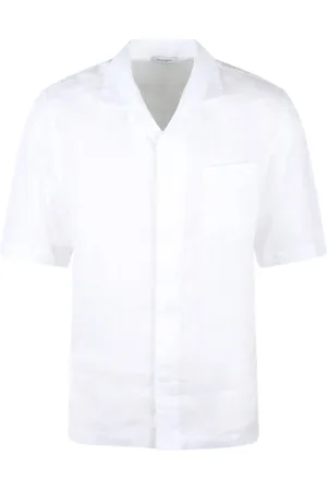 Paolo Pecora Homme, Chemises, Blanc, Taille: XL Chemise de Bowling en Lin