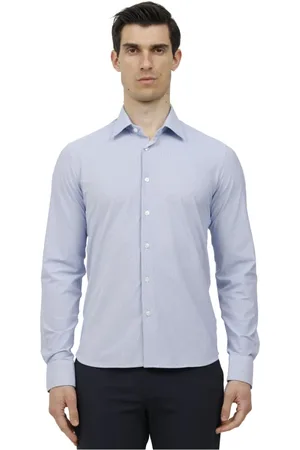 RRD Homme, Chemises, Bleu, Taille: M Chemise Oxford en tissu jacquard micro-fantaisie