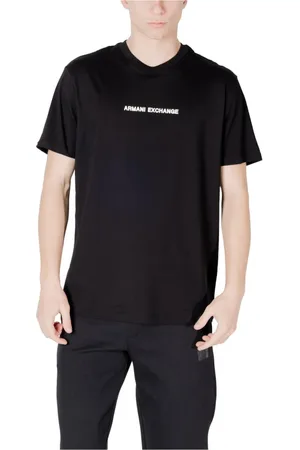 Armani Exchange Homme, Tops, Noir, Taille: XS T-shirt en Coton à Imprimé Graphique pour Homme