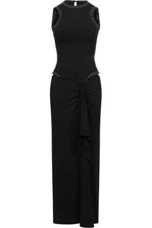 The Attico Femme, Robes, Noir, Taille: 36 FR Robe Drapée avec Strass