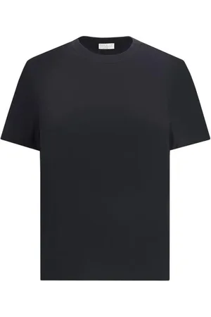 Brunello Cucinelli Femme, Tops, Noir, Taille: 42 FR T-shirt monochrome avec détail de bijou