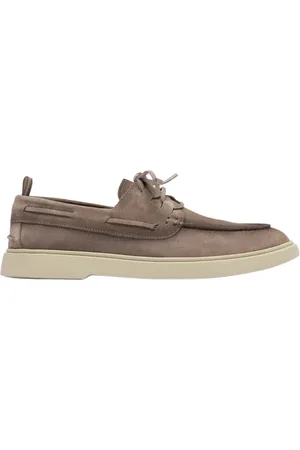 Officine creative Homme, Chaussures, Brun, Taille: 41 1/2 EU Chaussures bateau en daim taupe