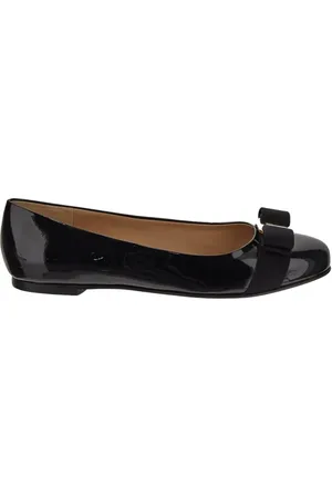 Salvatore Ferragamo Femme, Chaussures, Noir, Taille: 38 1/2 EU Varina Ballerine Plate