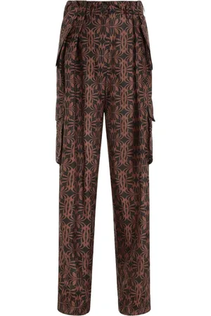 DRIES VAN NOTEN Femme, Pantalons, Multicolore, Taille: 40 FR Pantalon Cargo en Soie Noir