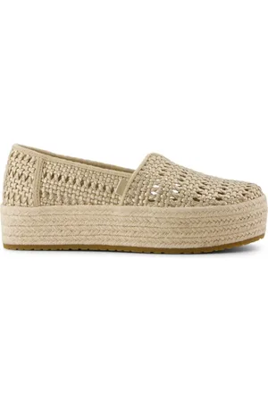 TOMS Femme, Chaussures, Jaune, Taille: 39 EU Champagne Basket Weave Espadrille
