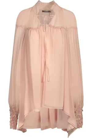 AMEN Femme, Blouses et Chemises, Rose, Taille: 38 FR Chemisier en Mousseline de Soie Rose