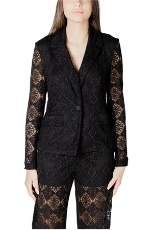 JACQUELINE DE YONG Femme, Vestes, Noir, Taille: 38 FR Ensemble Blazer Noir Col en V