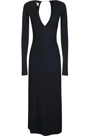 Maison Margiela Femme, Robes, Noir, Taille: 40 FR Robe Noire Élégante Col en V