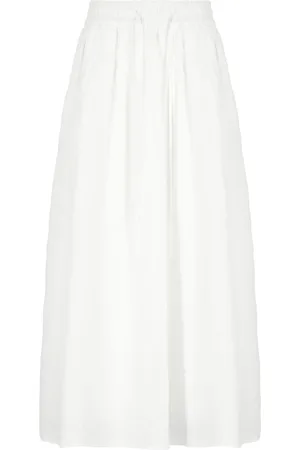 Nü by Staff Femme, Jupes, Blanc, Taille: 40 FR Jupe Blanche Plissée à Coupe Évasée avec Poches