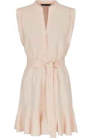 Armani Exchange Femme, Robes, Rose, Taille: 38 FR Élégante Robe Col Mandarin Salmone