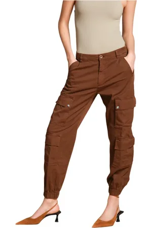 Masons Femme, Pantalons, Brun, Taille: 34 FR Pantalon cargo ajusté en gabardine