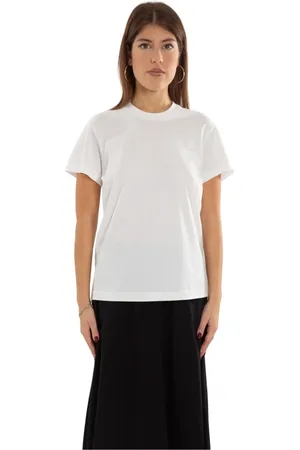 Y-3 Femme, Tops, Blanc, Taille: 40 FR Tee-shirt régulier avec logo tonal