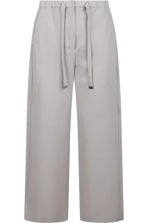 Max Mara Femme, Pantalons, Gris, Taille: 44 FR Pantalon de Jogging en Laine avec Fermeture à Bande