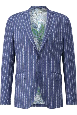 Etro Homme, Vestes, Bleu, Taille: L Veste en lin coupe slim à rayures