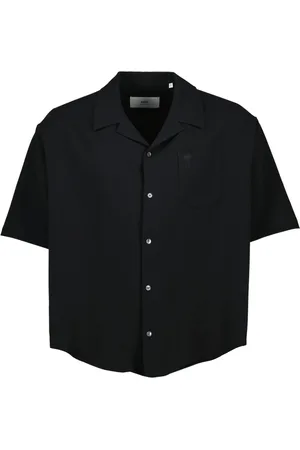 Ami Homme, Chemises, Noir, Taille: S Chemise Noire Oversize Printemps-Été 2025
