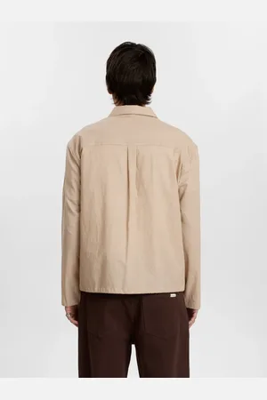 Anerkjendt Homme, Vestes, Brun, Taille: L Gris Plume Chemise Overshirt Akotto